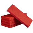 Medium Duty Thick Scouring Pads Red, 115mm x 250mm x 20mm, 5 Pads Pack
